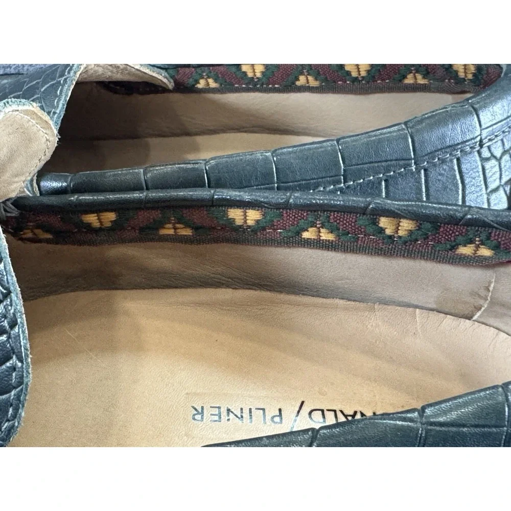 Donald J Pliner Vanda Snake Animal Print Slip On Driving Loafers Green 11.5 Mens